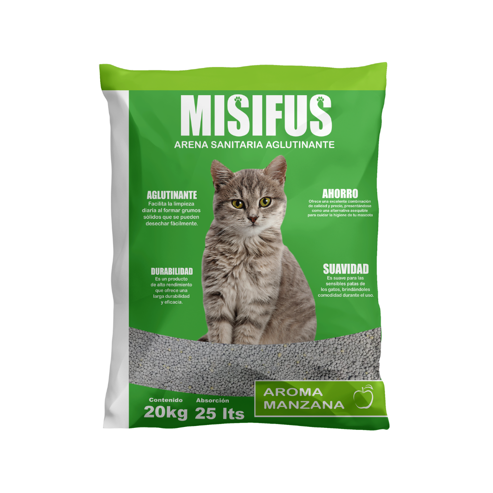 Arena Aglutinante Misifus Aroma Manzana 20 Kg | Petvet.cl – petvet.cl