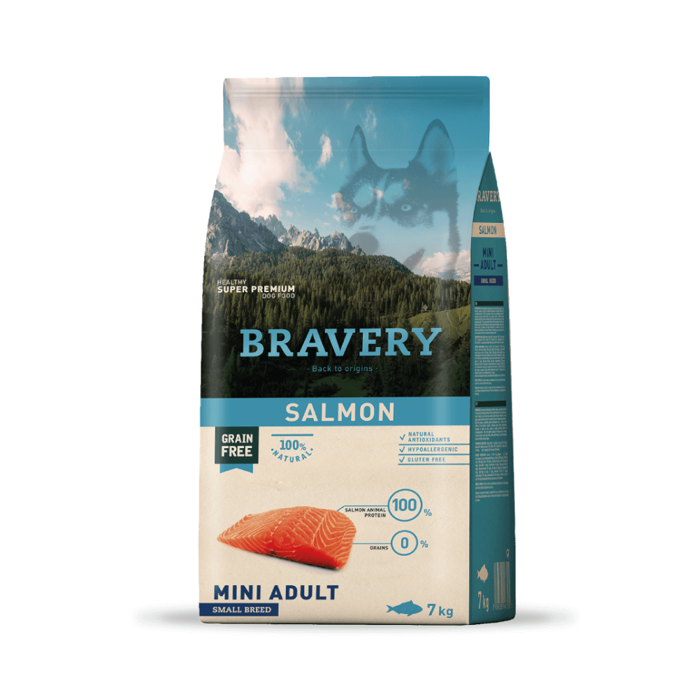 Bravery pienso perro adulto mini salmón 7 kg
