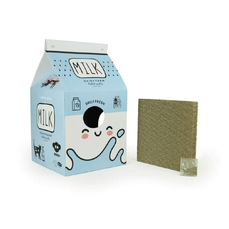 Maxi Caja Leche Azul Con Rascador – petvet.cl