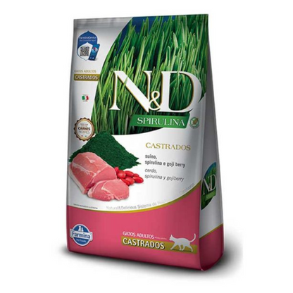 N&D Espirulina Gato Castrado Cerdo 7Kg