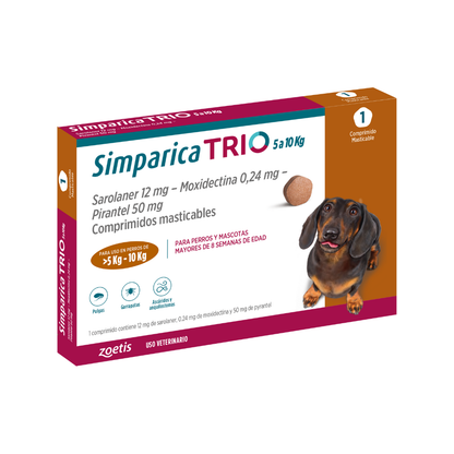 Simparica Trio 5 - 10kg 1 Comprimido