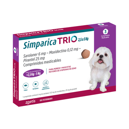 Simparica Trio 2.5 - 5kg 3 Comprimidos
