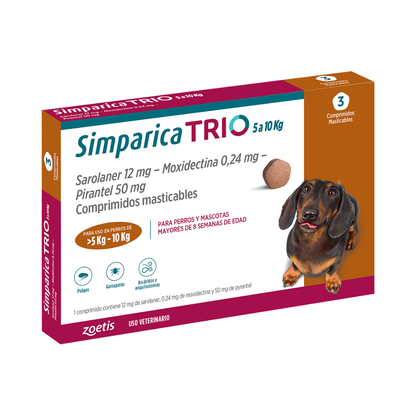 Simparica Trio 5 - 10kg 3 Comprimidos