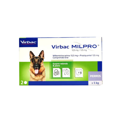 Virbac Milpro Perros > 5 k (12,5 / 125 mg) x 2 Comprimidos