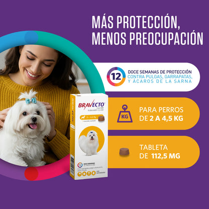 Bravecto Perro 2 - 4.5 kg (112.5 mg)