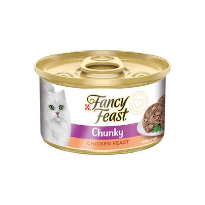 Pack 4x3 Fancy Feast Lata Chunky Pollo 85gr