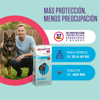 Bravecto Perro 1 Mes 20 - 40 kg (400 mg)