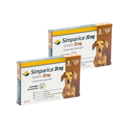 Pack 2x Simparica 5 - 10kg (20mg) 3 Comprimidos