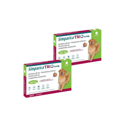 Pack 2x Simparica Trio 20 - 40kg 3 Comprimidos