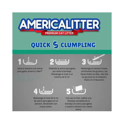 America Litter Quick Clumping Sin Aroma 15 k