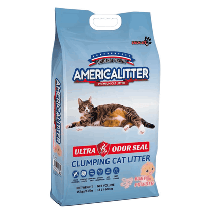 America Litter Ultra Odor Seal Talco Bebé 15 k