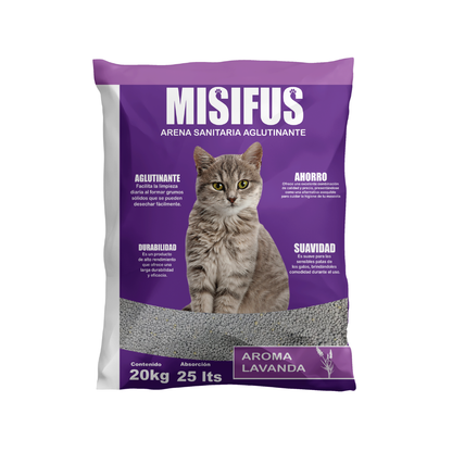 Arena Aglutinante Misifus Aroma Lavanda 20 Kg
