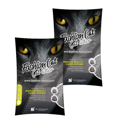 Pack 2x Arena Sanitaria Fashion Cat Carbón Activado 40Kg