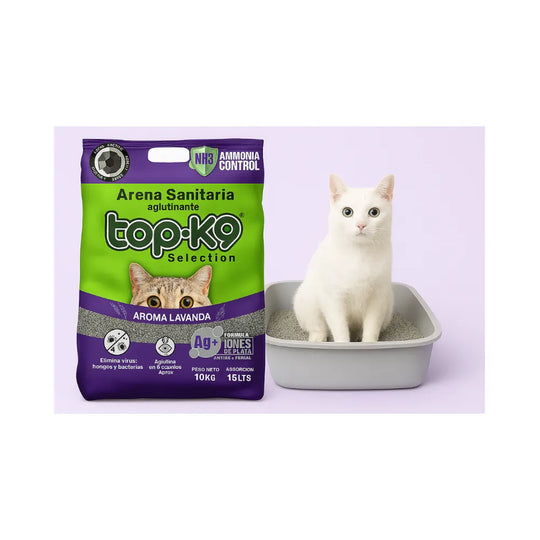 Arena Top K9 Aglutinante Iones de Plata 10 Kg Lavanda