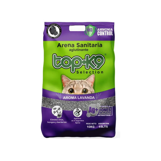 Arena Top K9 Aglutinante Iones de Plata 10 Kg Lavanda