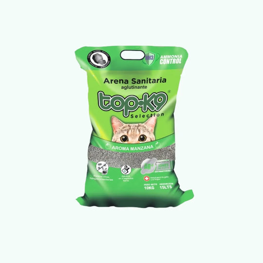 Arena Top K9 Aglutinante Iones de Plata 10 Kg Manzana