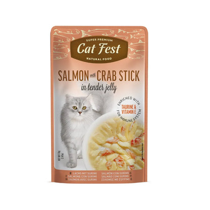 Cat Fest Filete de Salmon con Palitos de Cangrejo en Gelatina