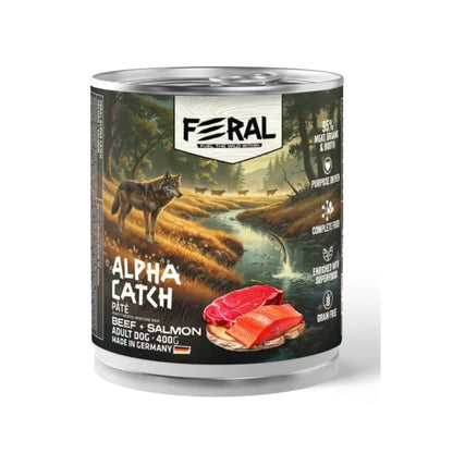 Feral Alpha Catch Perro Adulto Vacuno Con Salmón Húmedo 400 Gr