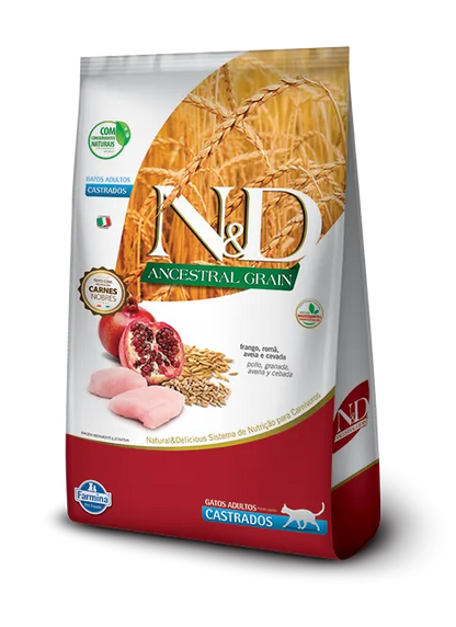 N&D Ancestral Gato Pollo & Granada Castrado 7,5 kg
