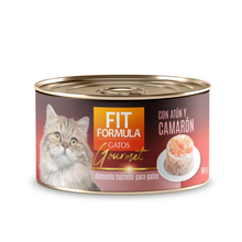 Lata Fit Gato Gourmet Atún y Camarón 80gr