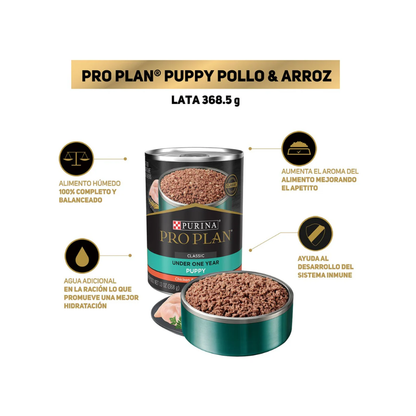 Lata Pro Plan Puppy Pollo y Arroz 368 g