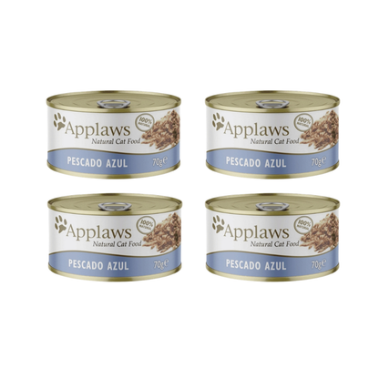 Pack 4x3 Applaws Gato Pescado Azul con Caldito 70 g