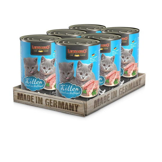 Pack 6x Leonardo Latas Quality Seleccion Kitten 400gr