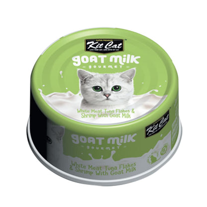 Pack 24x Kit Cat Goat Milk Gourmet Tuna & Shrimp 70Gr