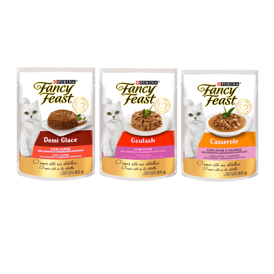 Pack x3 Fancy Feast Sabores Purina Pouch Húmedo 85 gr