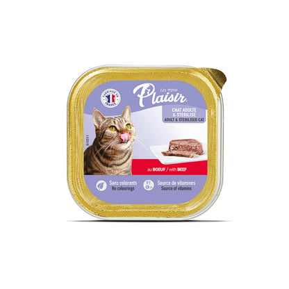 Plaisir Gato Adulto Paté de Vacuno 100 g