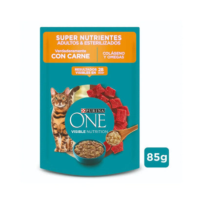 PURINA ONE® Adultos y Esterilizados Superfoods Sobre 85 g