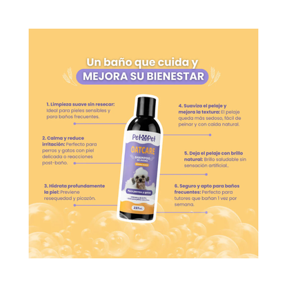Shampoo de Avena Suave para Perros y Gatos 237 ml