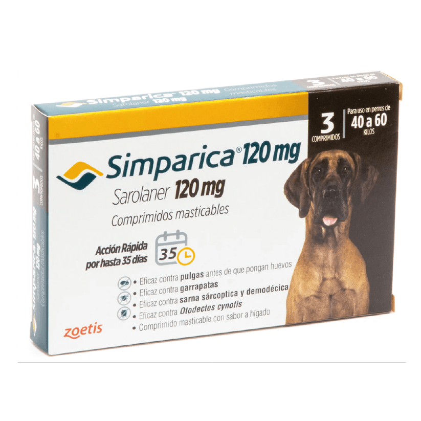 Simparica 3 comprimidos 40 kg a 60 kg