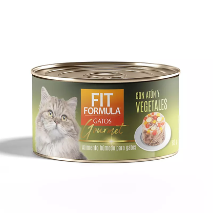 Lata Fit Gato Gourmet Atún y Vegetales 80 g