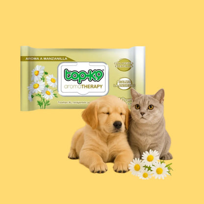 Top k9 Toallitas Húmedas Relajantes XL Manzanilla 30 Unidades