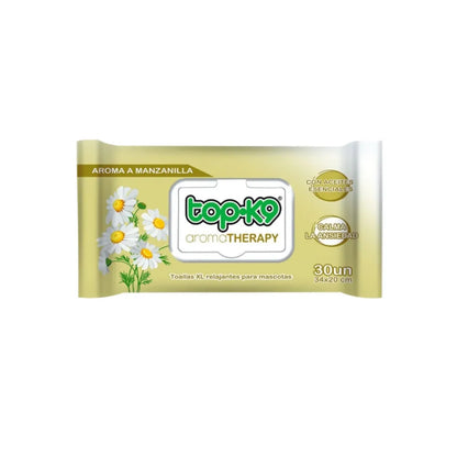 Top k9 Toallitas Húmedas Relajantes XL Manzanilla 30 Unidades