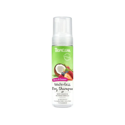 TropiClean Shampoo Seco Líquido Waterless Hipoalergénico Berry Coco 220 ml