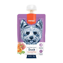Wanpy Tasty Meat Paste Dog Duck, Carrot & Pea 90 Gr