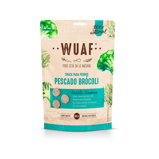 Wuaf Snack Receta Casera Pescado Brócoli 100Gr